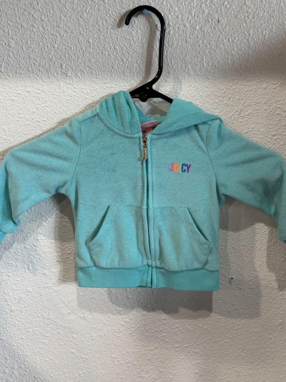 Juicy Couture Baby Zip Hoodie Aqua Size 12M